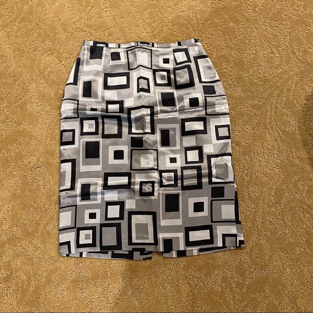 Vintage silk skirt geometric pattern